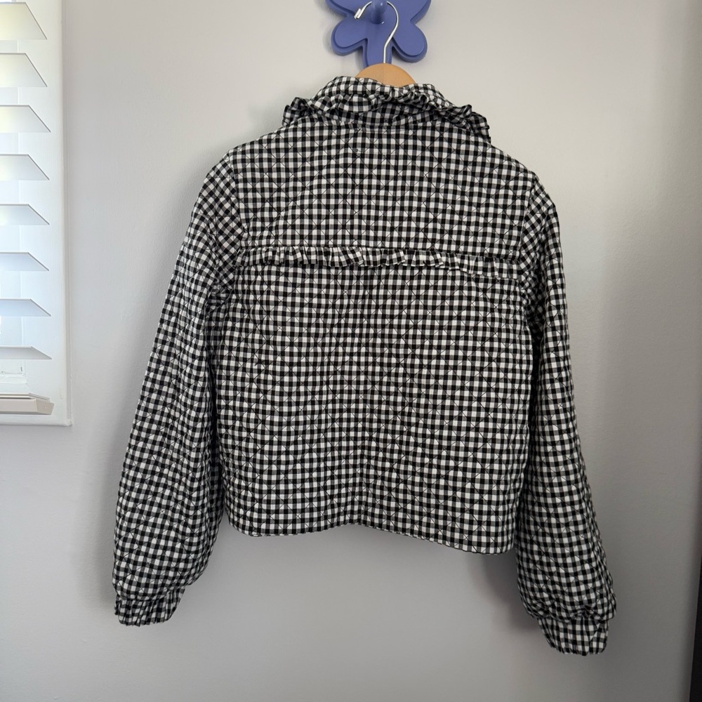Avec Les Filles Small Maura Bow Tie Check Jacket Black White - Picture 7 of 9